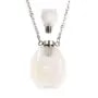 Collier en acier inox argenté avec un flacon de parfum pendentif en Cristal de roche