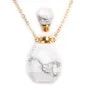 Collier en dorée sur laiton avec pendentif  flacon de parfum en Howlite