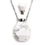 Collier en acier inox argenté avec un flacon de parfum pendentif en Howlite