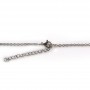 Collier en acier inox argenté avec un flacon de parfum pendentif en Améthyste