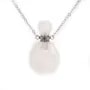 Collier en acier inox argenté avec un flacon de parfum pendentif en Cristal de roche