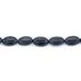 Agate Noire oval 8x12mm x 4 perles