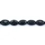 Onyx noir, ovale facette, 8x12mm x 40cm