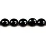 Agate in black color, in the round flat shape, 12mm x 5pcs