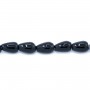 Onyx noir, goutte, 4x6mm x 40cm
