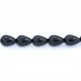 Onyx noir, goutte, 13x18mm x 40cm
