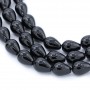 Onyx noir, goutte, 13x18mm x 40cm