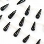 Onyx noir, goutte, 6x16mm x 39cm