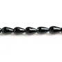Agate de couleur noire, en forme de goutte facetté, 6 * 10mm x 6pcs