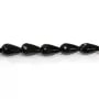 Onyx noir, goutte facette, 8x12mm x 40cm