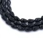 Onyx noir, goutte facette, 8x12mm x 40cm