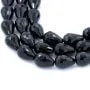 Onyx noir, Goutte Facette, 13x18mm x 40cm