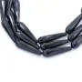 Onyx noir, goutte facette, 8x30mm x 40cm