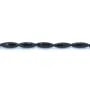 Onyx noir, tonnelet facette, 10.5x30mm x 40cm
