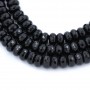 Onyx noir, rondelle facette, 6x10mm x 40cm