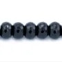 Onyx noir, rondelle facette, 10x14mm x 40cm