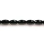 Onyx noir, tonnelet facetté, 4x6mm x 40cm