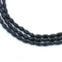 Black onyx, faceted barrel, 4x6mm x 40cm