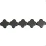 Onyx noir, trèfle, 14mm x 40cm