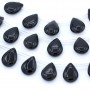 Onyx noir, goutte plate, 13x18mm x 40cm