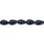 Onyx noir, goutte plate, 18x24mm x 40cm
