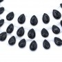 Onyx black, flat drop, 8x12mm x 40cm
