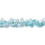 Topaze "bleu suisse", en forme de briolette facetté, 6 * 9mm x 20cm