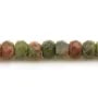 Jaspe unakite, en forme de rondelle 2x3mm x 39cm