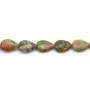 Jaspe unakite goutte plat 13x17mm x 4pcs