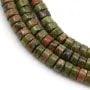 Unakite jasper, in the shape of a roundel 2x4.5mm x 39cm