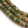 Unakite rondelle facette 1.5x2.2mm x 40cm