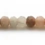 Pierre de lune multicolore, en forme de rondelle facetté, 4 * 6mm x 39cm