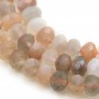 Moonstone multicolor, in shaped of faceted roundel, 4 * 6mm x 39cm