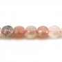 Pierre de lune multicouleur de forme rond plat facette, 4mm x 39cm
