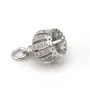 Attache pompon strass, argent 925 rhodié, 13x17mm x 1pc