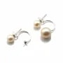 Clous d'oreilles en argent 925 4.10mm pour perle semi-percé  x 2pcs