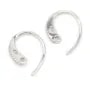 Crochet d'oreille en argent 925 rhodié & zirconium x 2pcs