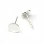 Clous d'oreilles à coller avec coupelle lisse en argent 925 7mm x 4pcs.