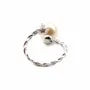 Argent 925 rhodié et zirconium support bague réglable pour perles semi-percées x 1pc