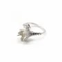 Argent 925 support bague réglable pour perles semi-percées x 1pc