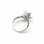 Argent 925 support bague réglable pour perles semi-percées x 1pc