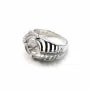 Argent 925 rhodié support bague pour perles semi-percés & zirconium x 1pc
