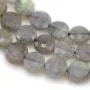 Labradorite grise, de forme ronde plate facetté, 6mm x 39cm