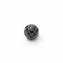 Boule avec strass 6mm en argent 925 noir  x 1pc