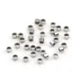 Tubes à écraser en argent 925 rhodié 1x1.5mm x 30pcs