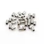 Rhodium 925 silver crimp tubes 2.5x1.5mm x 30pcs