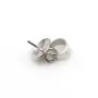 Argent  925 Rhodié Bélière coupelle 6mm pour perles semi-percés x 2PC