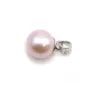 Argent  925 Rhodié Bélière coupelle 6mm pour perles semi-percés x 2PC