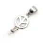Bélière peace love 8mm en argent 925 rhodié pour perle semi-percée  x 1pc