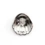 Rhodium 925 silver pendant-holder 16mm for half-drilled pearls  x 1pc